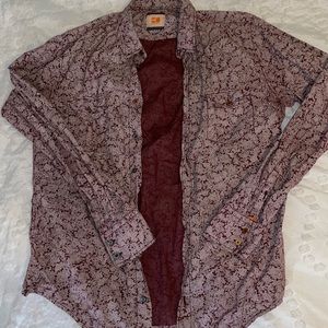HUGO BOSS Button Down Shirt in Paisley Print. Size Large.